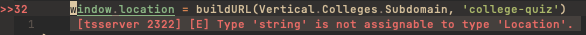 type 'string' is not assignable to type 'Location'
